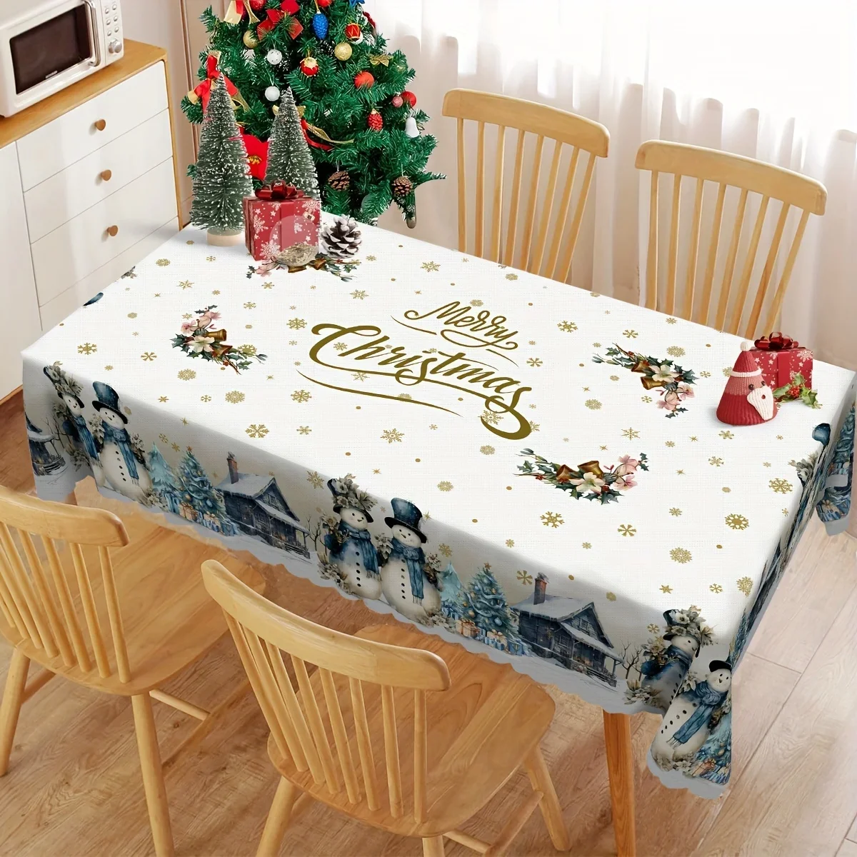 3D Happy Christmas 1241 Tablecloths