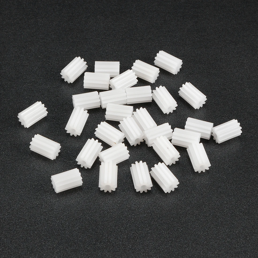 30Pcs White Plastic Gear 10/12 Teeth 102A/122A Reduction Gear Motor Transmission Gears for RC Car Robot Model Making Accessories