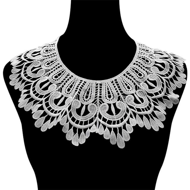 

White Black Lace Collar Neckline For Shirt Dress Sweater Fake Collar Diy Trim Decorative Ladies Clothes Accessories Scrapbooking