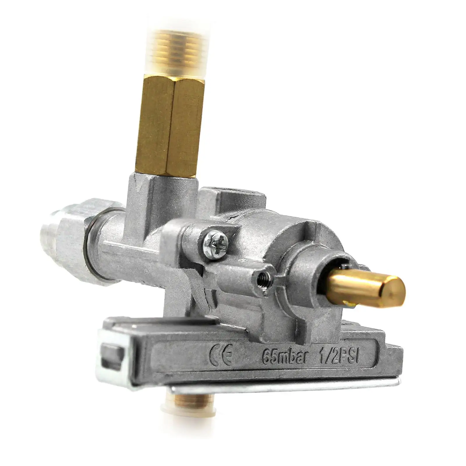 Gas Control Valve, Inlet G1/4"-Lh Thread, Outlet M10x1 External Thread Regulator Control Valve for Grill Replacement