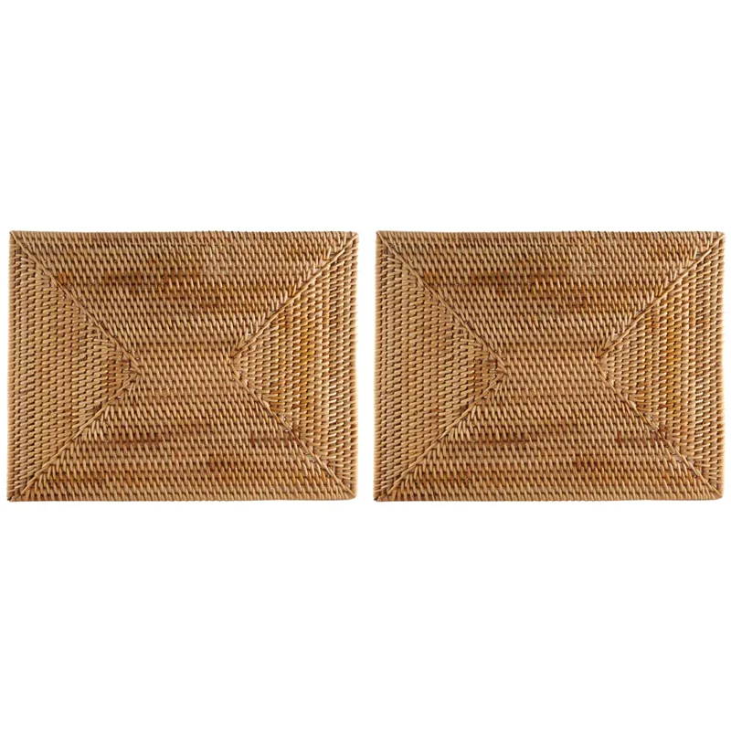 

2 Pcs Table Mats Non Slip Rattan Placemats Dining Table Heat Resistant Woven Place Mats Insulation Heat Resistant Mats