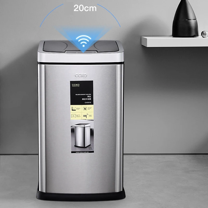 자동 센서 쓰레기통 대용량 쓰레기통 음식물 쓰레기 쓰레기통 주방 쓰레기 재활용 휴지통 청소 도구
