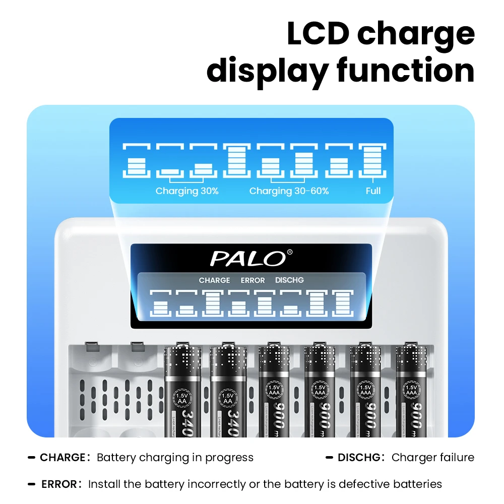 Palo 3400mwh 1.5v aa Bateria de Lítio Recarregável 1.5v aa Aaa Li-ion Carregador de Bateria para Controle Remoto Brinquedo Elétrico Carregador Usb - Image 2