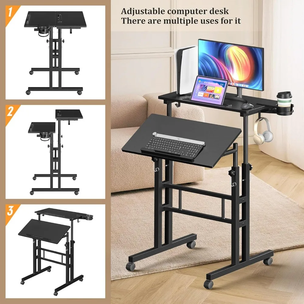 Portable Rolling Standing Desk 4