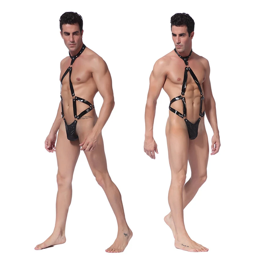 Sexy Erotic Bdsm Adult Men's Panties Maid Thong Underwear Sex Game Cosplay Role-Playing Costume 18 Leather Suit