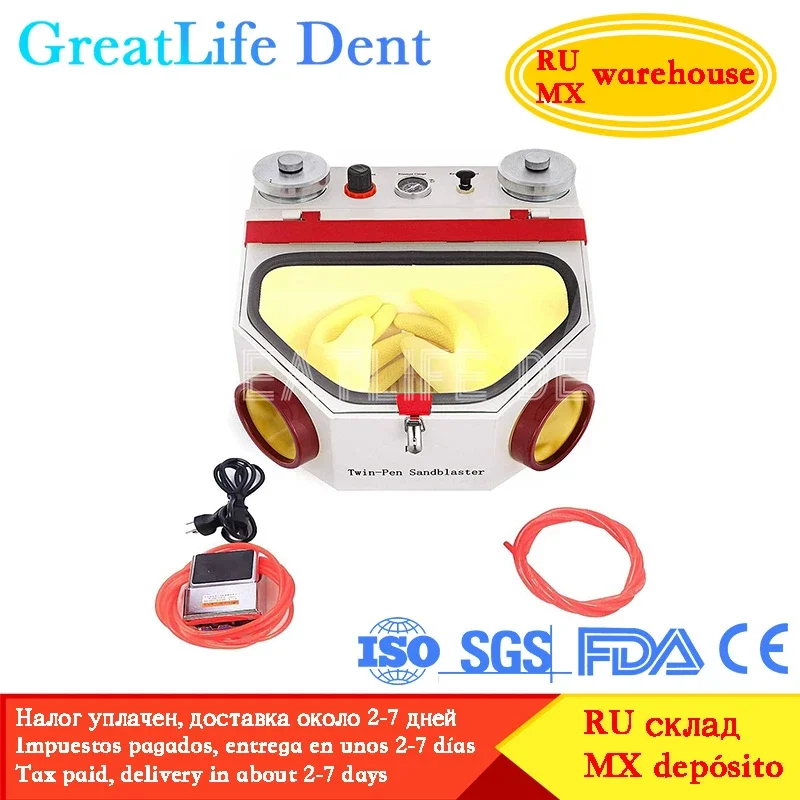 Greatlife Dent Twin Double Pen Dental Lab Equipment Dental Air Prophy Air Polisher Set Di Sabbiatrici