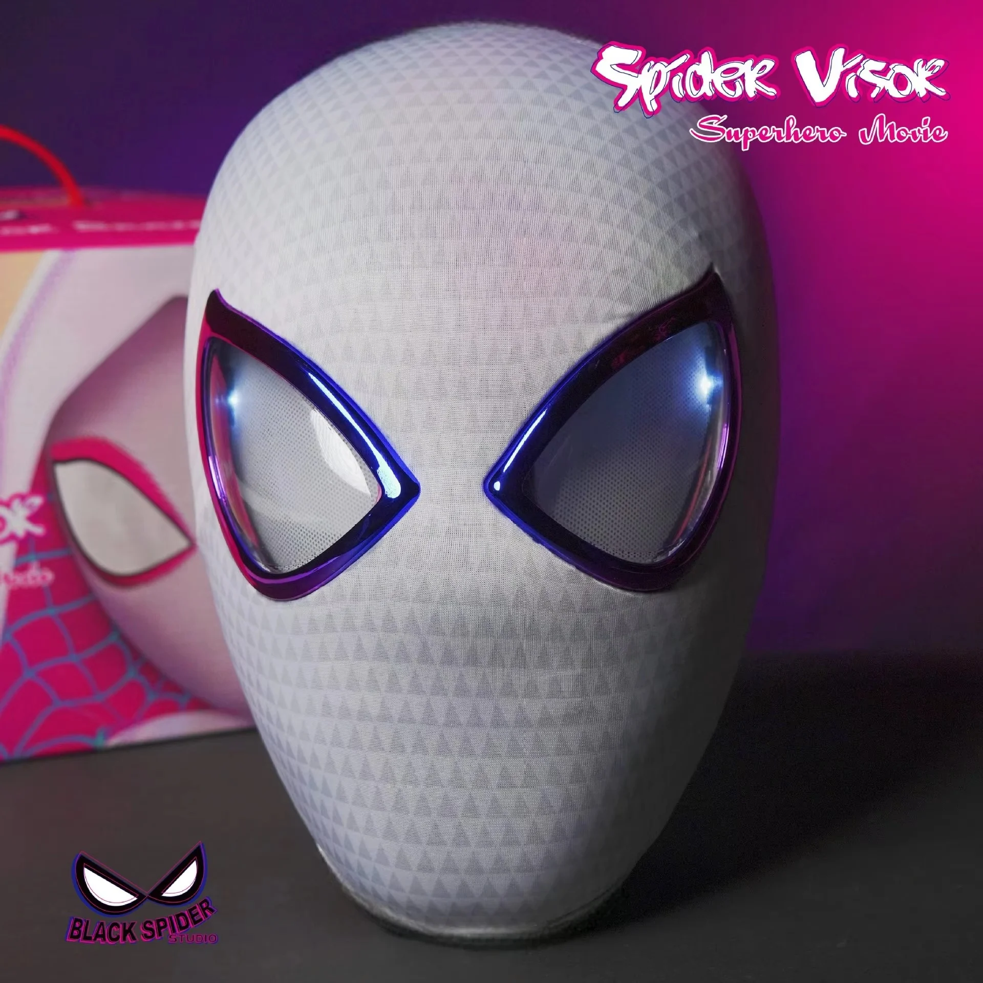 1:1 Miles Morales Mask With Movable Eyes Mascara Electric Gwen Spider-Man Helmet Ring Control Halloween Cosplay Mask Toys Gifts