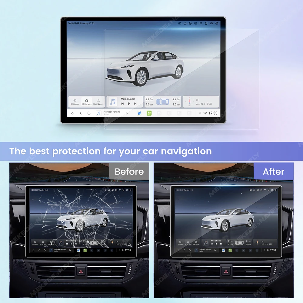 11.5/13inch Tempered Film For DUDU7 DUDU6 Android Car Radio Navigation Head Unit Waterproof Scratch resistant Highly Response