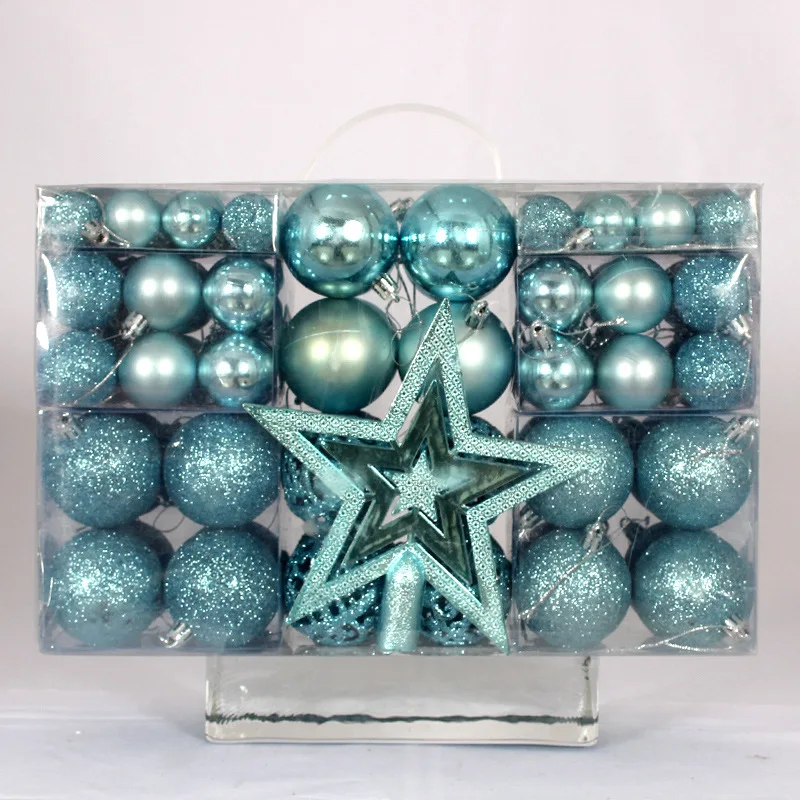 thumbnail image 1 of 101 bolas de adornos navideños para decoraciones navideñas, adornos irrompibles para árboles de Navidad, juego de decoración navideña de 60 mm, color rojo, 1 of 5