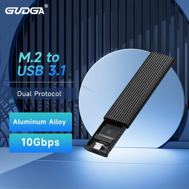 Dual Protocol M.2 NVME PCIe NGFF SATA M2 SSD Adapter M.2 to USB 3.1 SSD  Case for 2230 2242 2260 2280 NVMe/SATA M.2 SSD RTL9210B