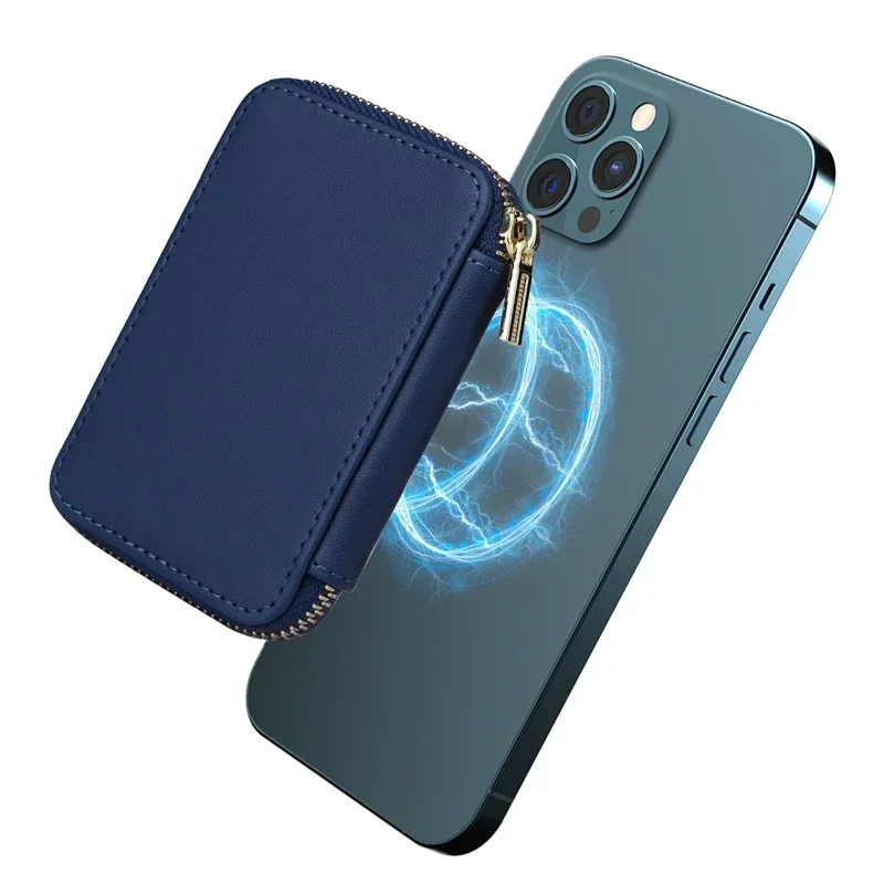 Magnetic Zipper Wallet Card Holder with Stand Cover