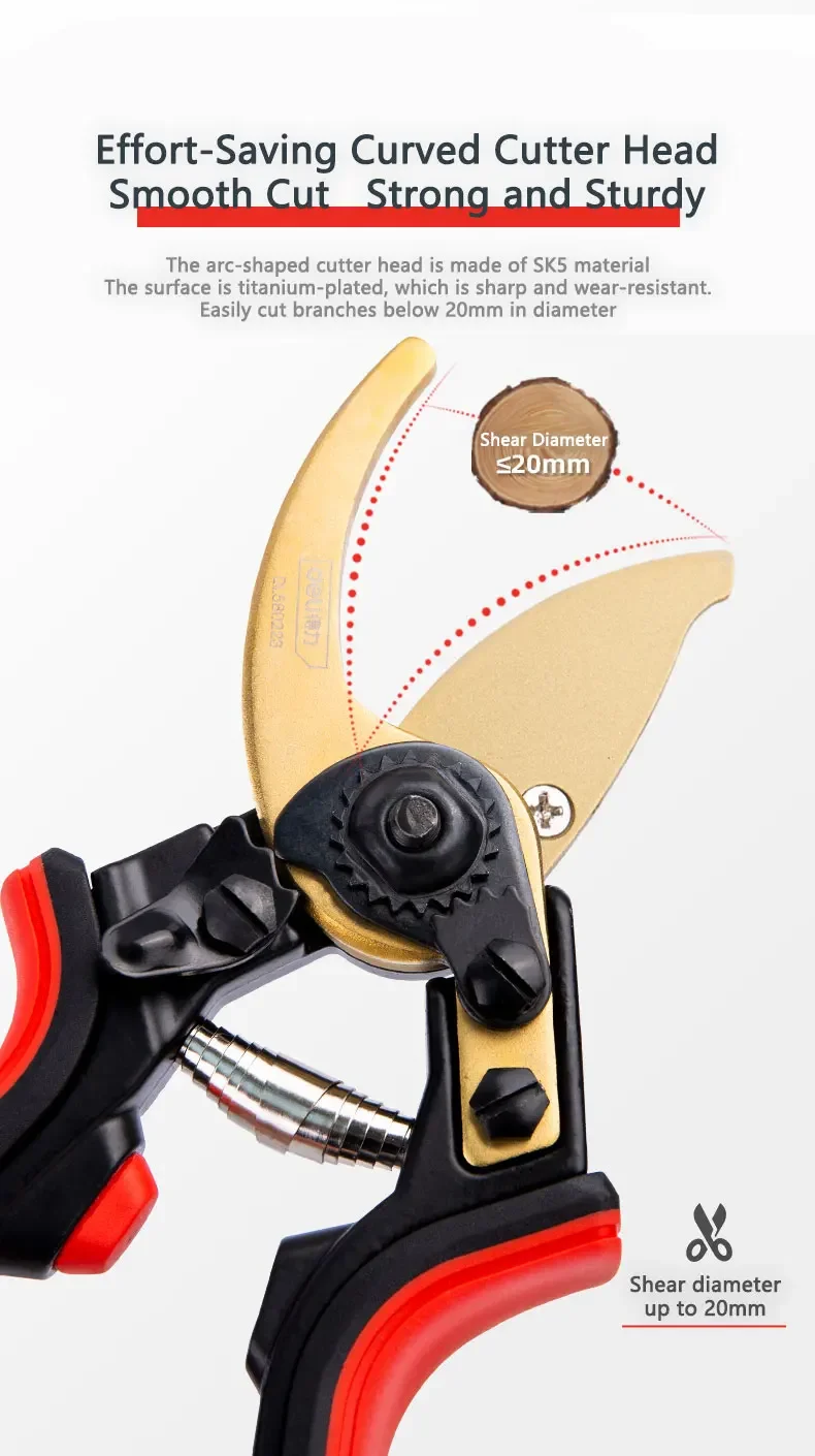 Description Picture 4 of itemPruning Shear Garden Tools Tree Branch Shears Professional Secateur Pruning Shears Tree Clippers For Tree Branches