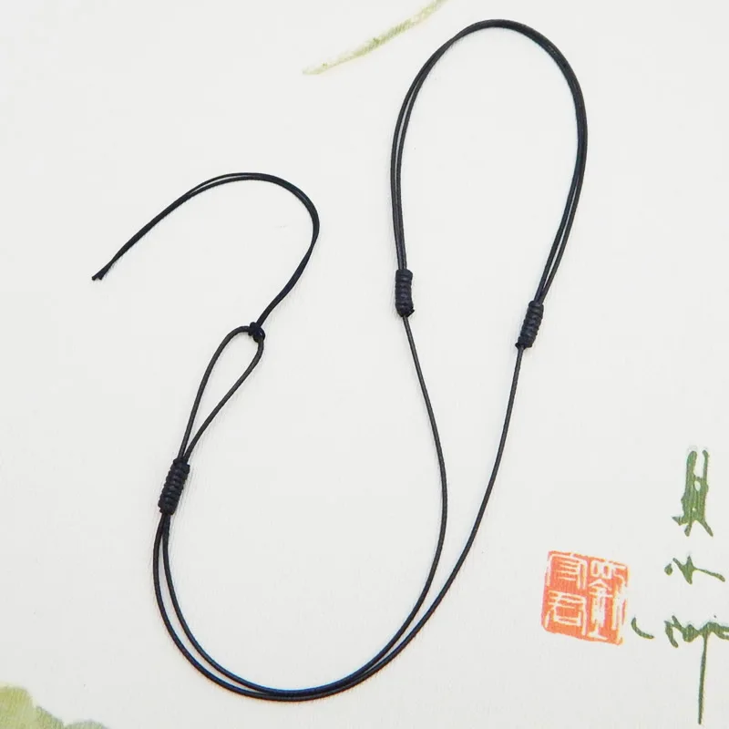 Description Picture 4 of item1/10pcs 1/1.5/2mm Adjustable Choker Necklace Genuine Black Wax Leather Knot Sliding Cord For Jewelry Making Supplies Wholesale