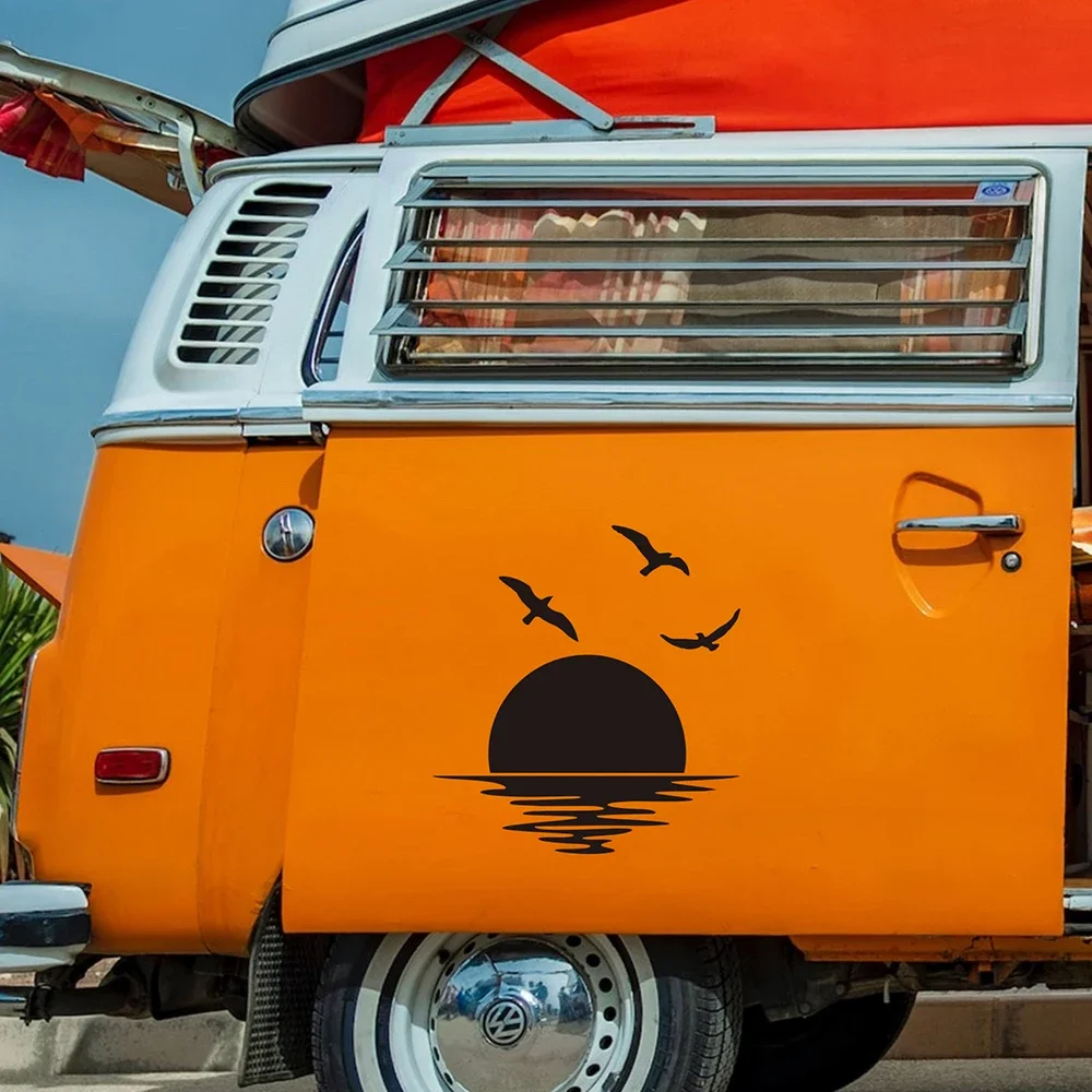 Adesivo Per Auto Car Styling Sunrise And Sea Stickers Impermeabile Suv Camper Rv Vinyl Film Sticker Accessori Parti, 20Cm