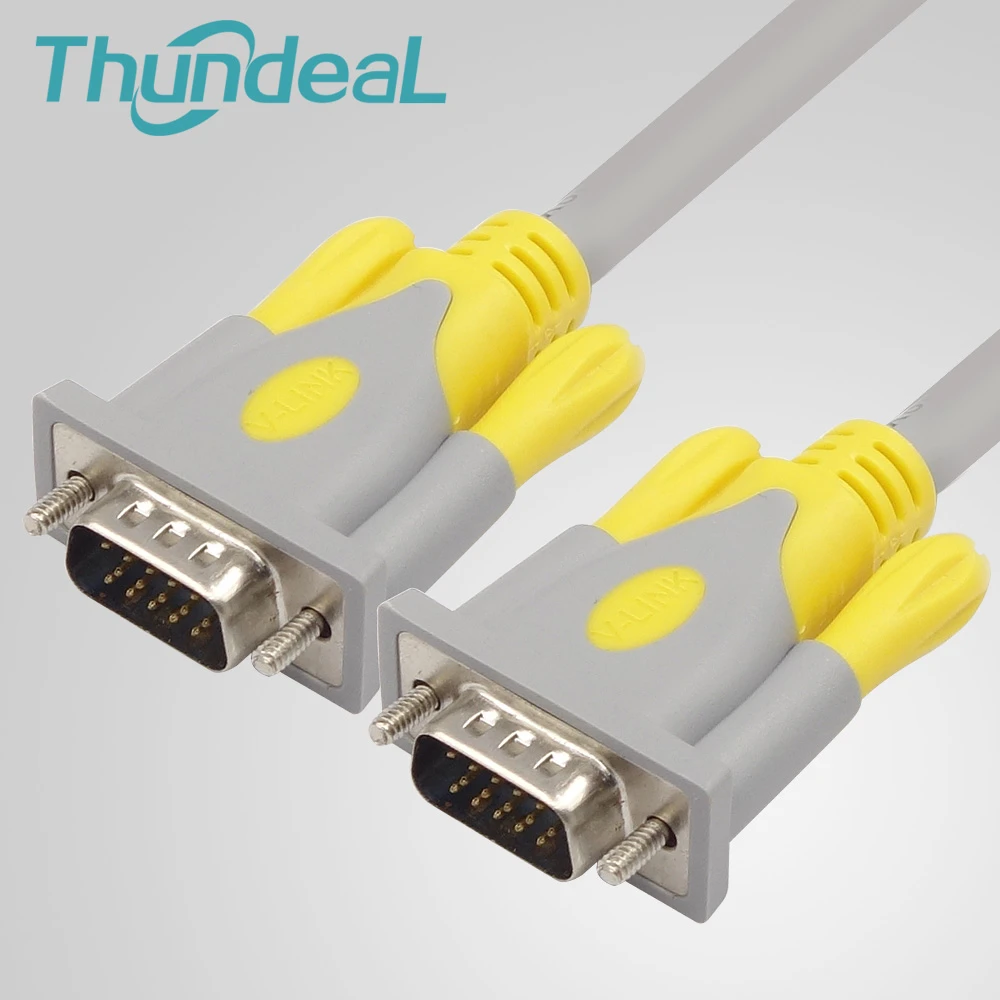 ThundeaL Cable de extensión 3 + 6VGA para Monitor de ordenador, Cable VGA HD de 15 pines macho a macho, Cable VGA, conductor de cobre completo para portátil y PC|Cables VGA| - AliExpress