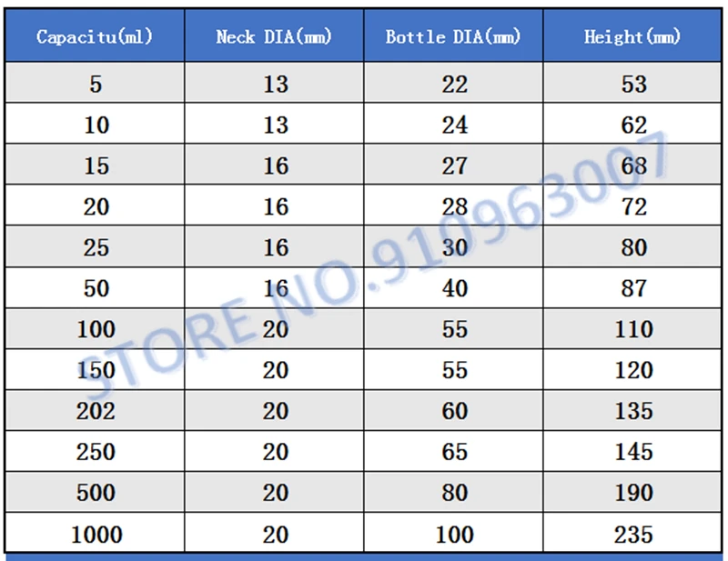 5ml to 1000ml Lab Graduated Round Borosilicate Glass Reagent Bottle Serum bottle Graduation Sample Vials