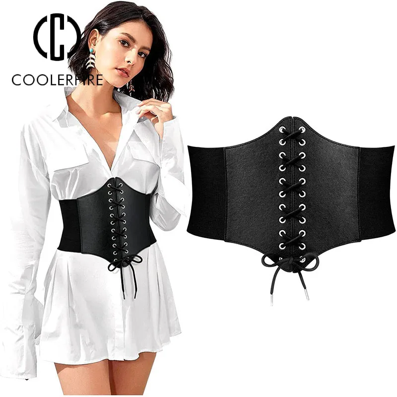 Corset ceinture de smoking élastique pour femme, large, environnemental, mode, décontracté, marque de luxe, robe à lacets, serré, poitrine, AL101