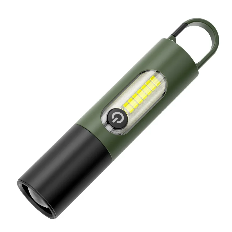 미니 휴대용 LED 손전등 USB 충전식 슈퍼 브라이트 장거리 토치 야외 캠핑 하이킹을 위한 다기능