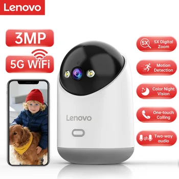 Lenovo 3MP HD WiFi Telecamera Smart Home Telecamera di sorveglianza IP interna Monitoraggio automatico Sicurezza CCTV Sorveglianza Smart Baby Monitor