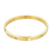  Women's Trendy Metal Luxury Brand Bangle Bracelet Woman Man Rose Gold Color Wristband Gift Femme 2022 New 
