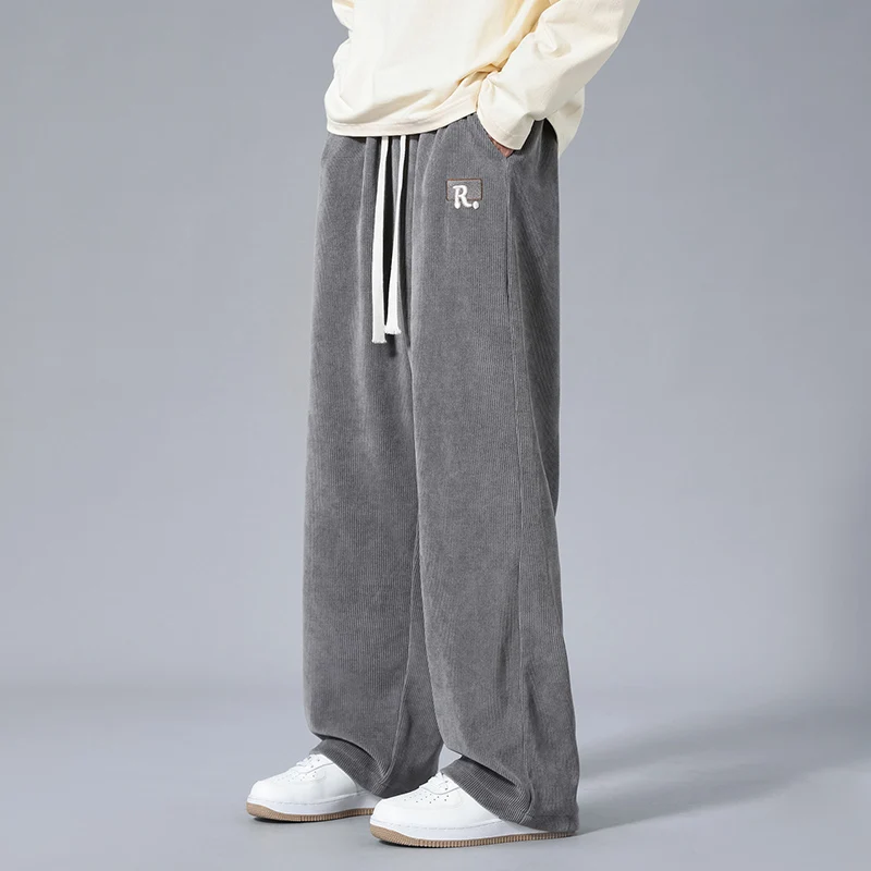 Spring Men Casual Pants Sweatpants Couple Wide Leg Breathable Joggers Straight Solid Color Neutral Baggy Pants wide leg pants wide leg sweatpants