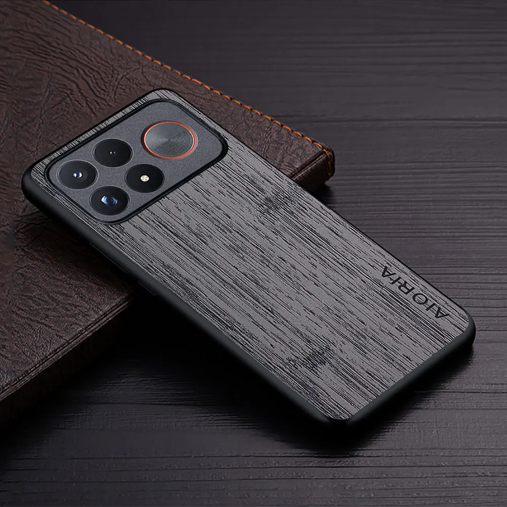 Luxury Bamboo Wood Pattern Leather Phone Case Cover
