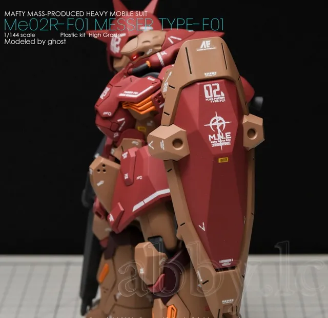 for HG UC 1/144 Me02R-F01 Messer Type F01 Water Slide pre-Cut UV Light-Reactive Details Decal Sticker Reprint ver Ghost G-REWORK 5