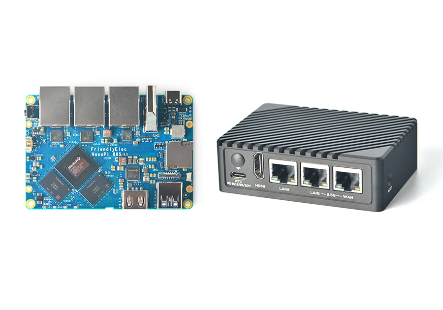 Friendly NanoPi R6S Router RK3588S Cortex-A76, 8GB DDR4 32GB EMMc 2.5G Eth Ubuntu Debian, FriendlyWrt , Android GPU VPU