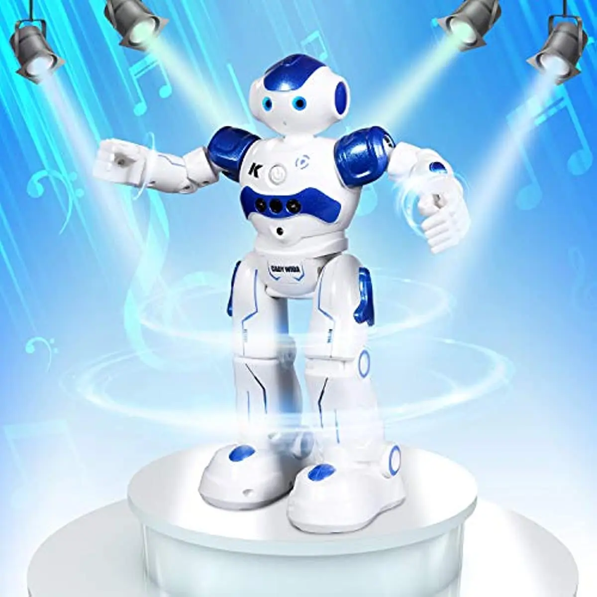 Robot RC à Détection Gestuelle – Chante, Danse, Parle, Programmable, Effet LED, Bleu, Cadeau Anniversaire/Noël Pour Fille Et Garçon