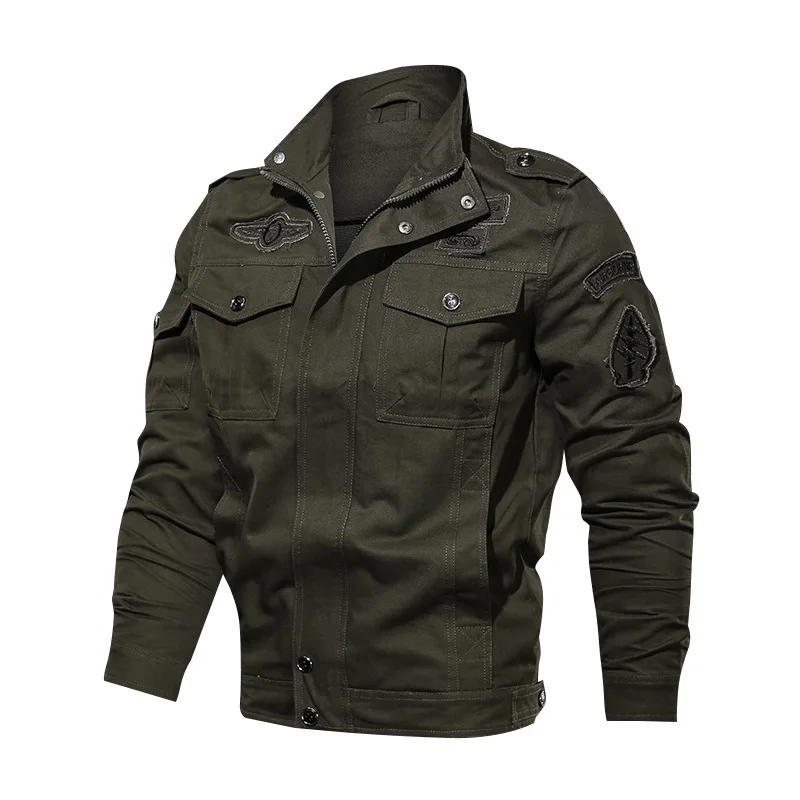 

2023 Spring and Autumn New Men's Jacket Large Size Cotton Tooling Coat Tactical Military Pilot Outdoor Leisure Hiking Outerwear
