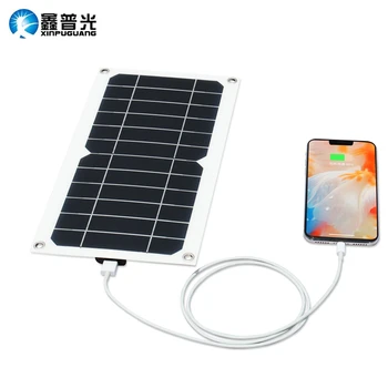 Caricabatterie solare da 5W Pannello solare flessibile 5V 1A Uscita USB Energia solare per l'escursionismo all'aperto impermeabile e il campeggio Batteria portatile Telefono cellulare Banca di ricarica Pannello di rica