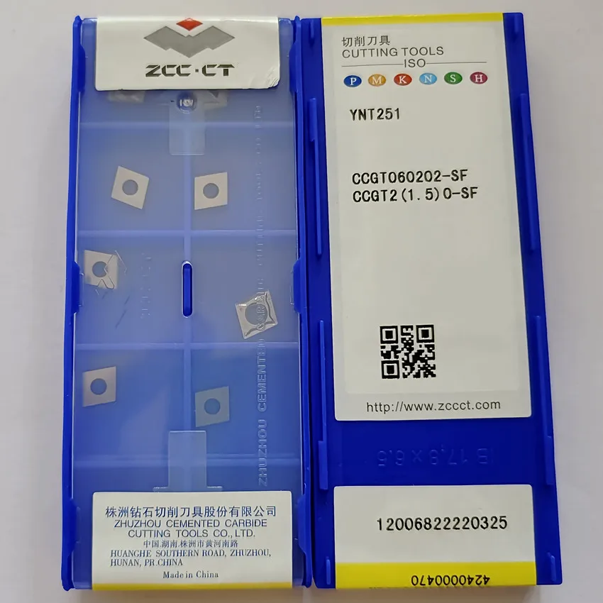 

ZCC.CT CCGT060202-SF YNT251 / CCGT060204-SF YNT251 CCGT060202 CCGT060204 SF YNT251 CNC cermet carbide inserts 10pcs/box