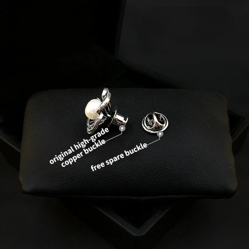 Freshwater Pearl Flower Small Brooch Original Design Vintage Accessories Women's Suit Sweater Cardigan Buckle Rhinestone Jewelry