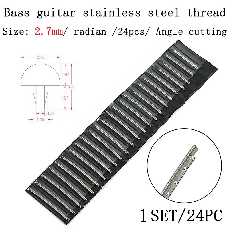 Premium Fingerboard Fret Wire Set - Nickel Silver & Stainless Steel - 24-Piece Guitar Repair Kit