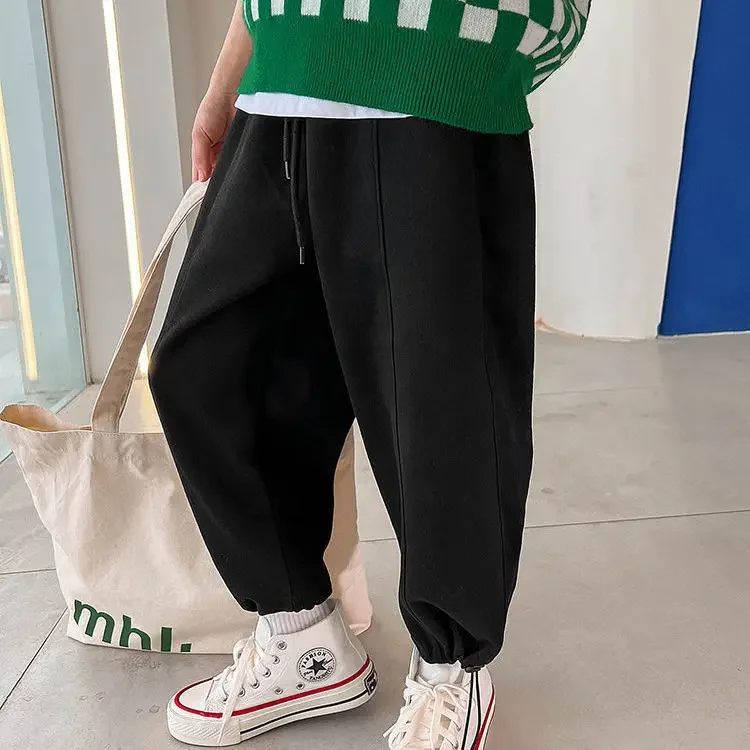 Children's Spring and Autumn Fashion Pants for Boys Korean Brand Sports Pants Drawstring Leggings Casual