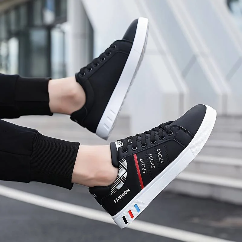 Men's Stylish Low-Top Skateboarding Sneakers - Breathable Upper & Durable Sole