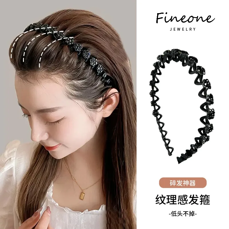 

Fashion Rhinestone Pearl Non-Slip Hairbands Elastic Headband Flower Women Hair Hoop Bands Bezel Girls Hair Accessories Headdress