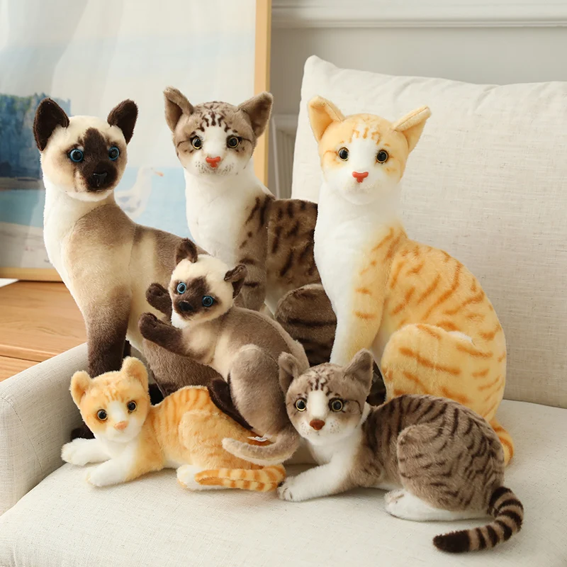 

Simulation Lifelike Cats Plush Toy American Short Hair Realistic Cat Doll Pet Toys Home Decor Gift For Girls Birthday