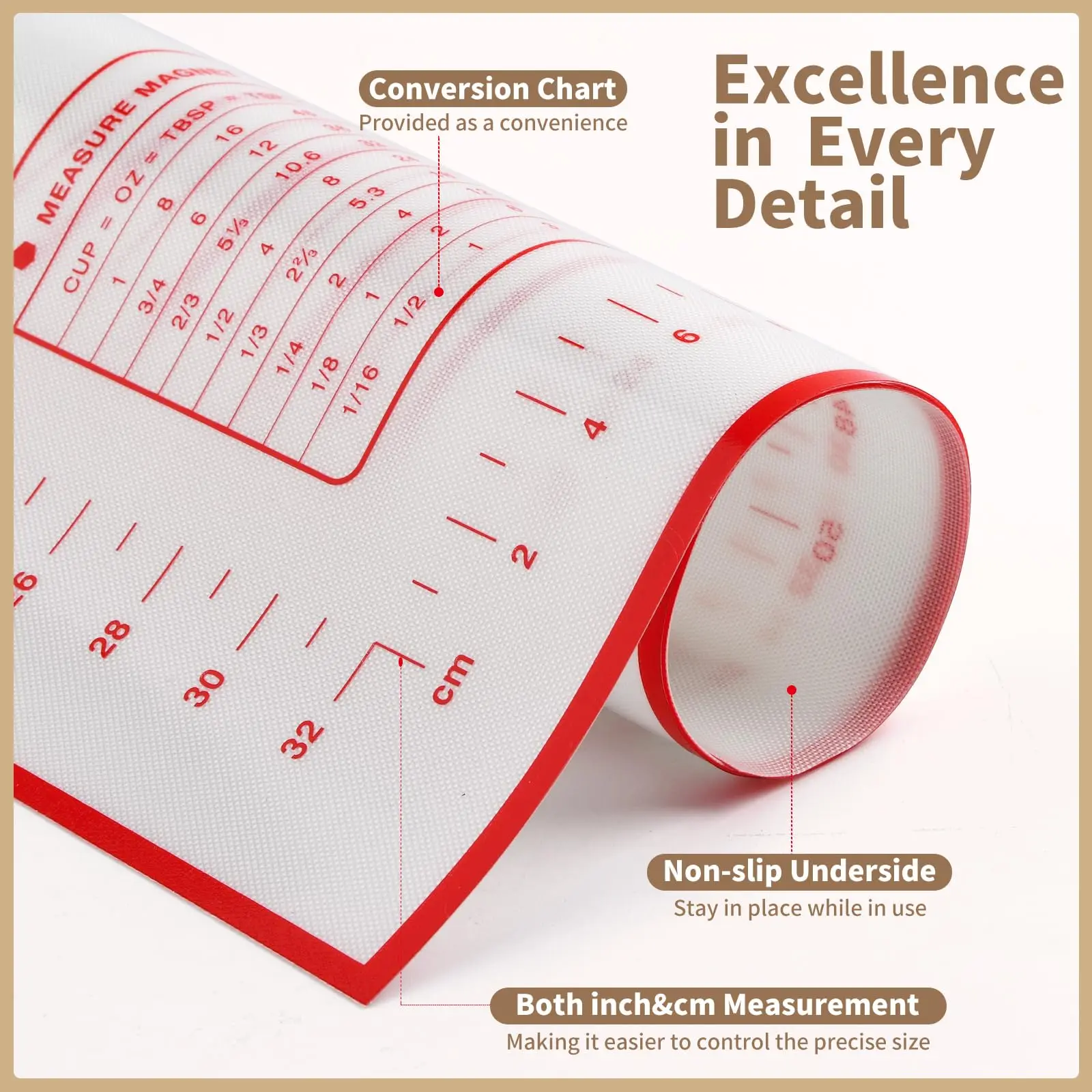 Oversize 80/70/60cm Silicone Baking Mat Rolling Kneading Pad Pastry Tools Crepes Pizza Dough Non-Stick Silicone Mat For Kitchen