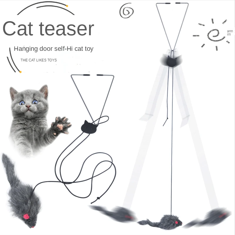 False Mouse Cat Pet Toys Cat Long-haired Tail Mice Mouse Toys Soft Rabbit Fur Furry Plush Cat Toy For Pet Cats Dogs jouet chat 