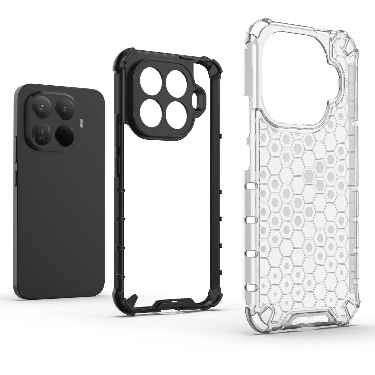 Luxury Transparent Honeycomb Shockproof Case - Translucent Anti-Fall Armor Cover