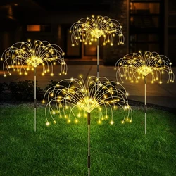 Solar Firework LED Stake Lights - Outdoor Garden & Patio Decor - 3Pcs (Warm)