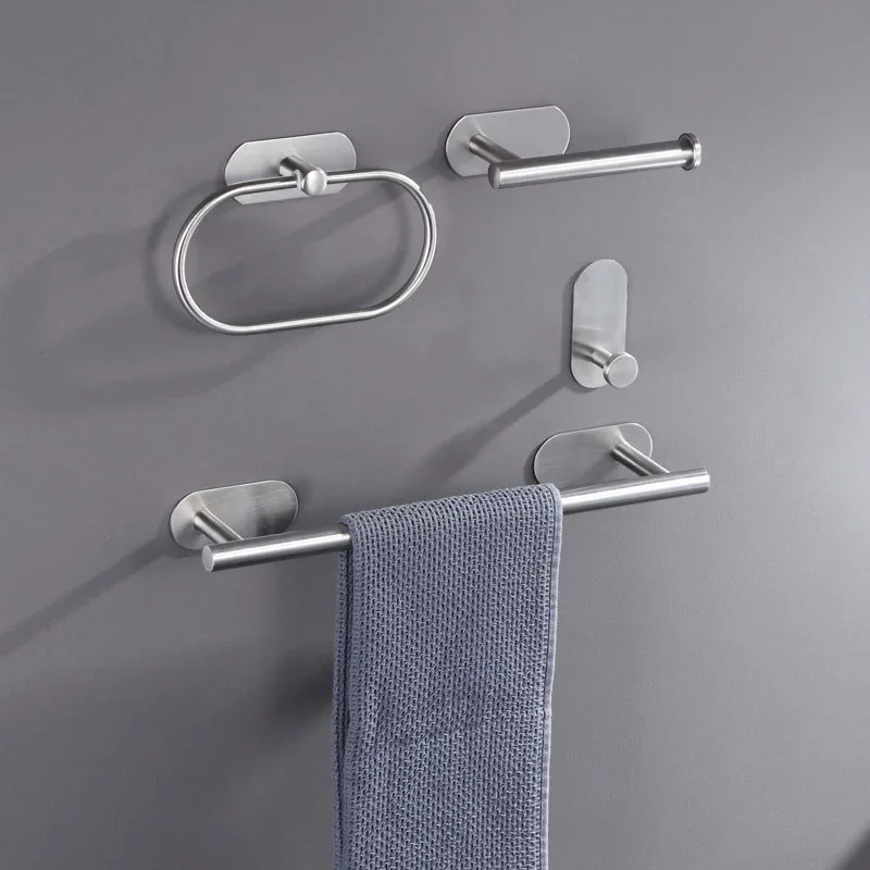 Luxurious Dual-Tone Bathroom Accessory Set with Towel Rack, Robe Hook, and Toilet Paper Holder