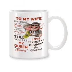 To My Wife - Elegant Wedding and Birthday Gift Novelty Ceramic Mug, 11 oz White - 301 - 400ml (WHITE)