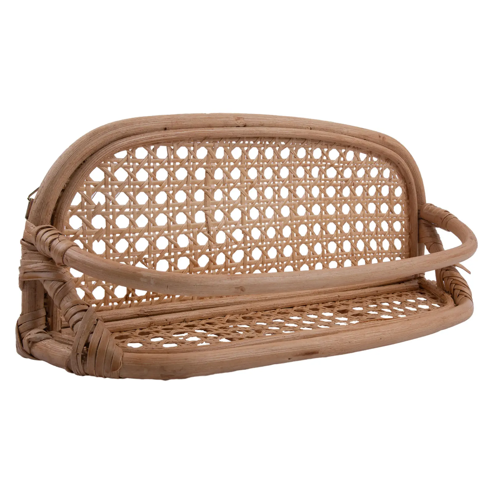 

Brand New High Quality Rattan Shelf Storage Rack Natrual Rattan Wall Shelves Hanging Plant Shelf Linen Rope Floating Shelves