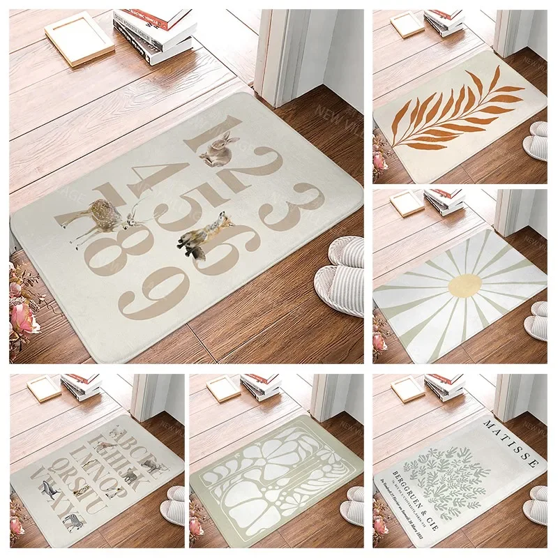 

Anti-slip Bath Mat Bathroom Small Rug Shower Mat Home Decor Door Mat Kitchen Bedroom Entrance Room Mats boho abstract morandi