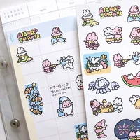 Cartoon Stickers Korean Cute Graffiti Style Rabbit Stickers Kawaii Cartoon Animal Stickers Hand Account Diary Scrapbook Stickers 6