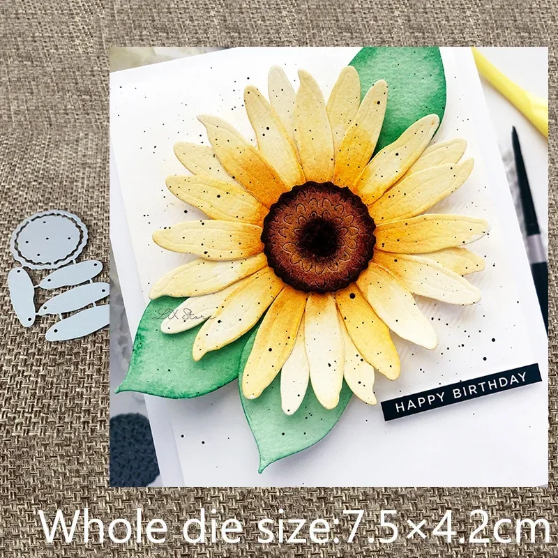 CHENJIN Flower Cutting Die Set - 9 Piece Carbon Steel Craft Dies For Card Making