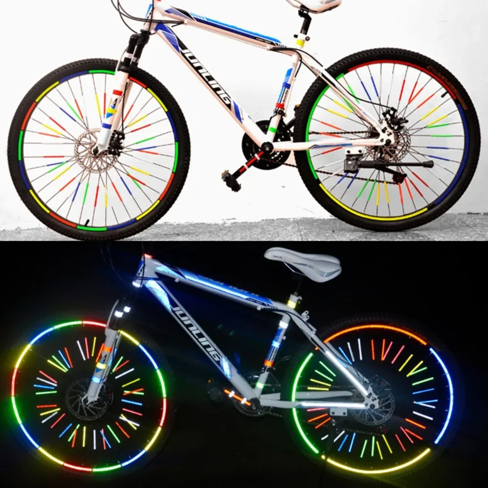 5 Adesivi Riflettenti Per Bici | Verde, Rosso, Giallo, Blu, Argento | Sicurezza Notturna | Materiale PET