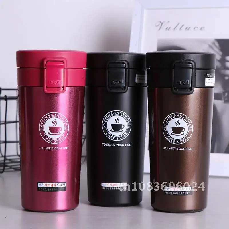 

Stainless Steel 304 Double 380ml Leak-Proof Coffee Mug Thermos Travel Cup Tea Thermal Bottle Water Thermosmug